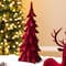 Glitzhome; Glitzhome® Burgundy Flocked Reindeer with Tree Christmas Table Décor Set; Category:Christmas Tabletop Decor; Image:6